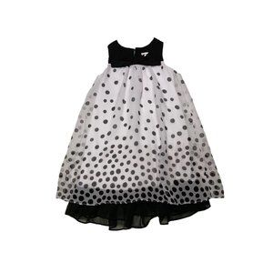 Maggie & Zoe Girls Black White Polka Dot Bow Dress Size 8